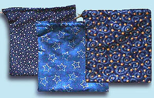 A selection of Sandra’s handmade cloth change bags